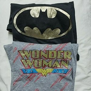 Wonder Woman and Batman T-shirts
